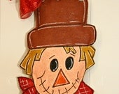 Autumn Fall Scarecrow Burlap Door Hanger Decoration