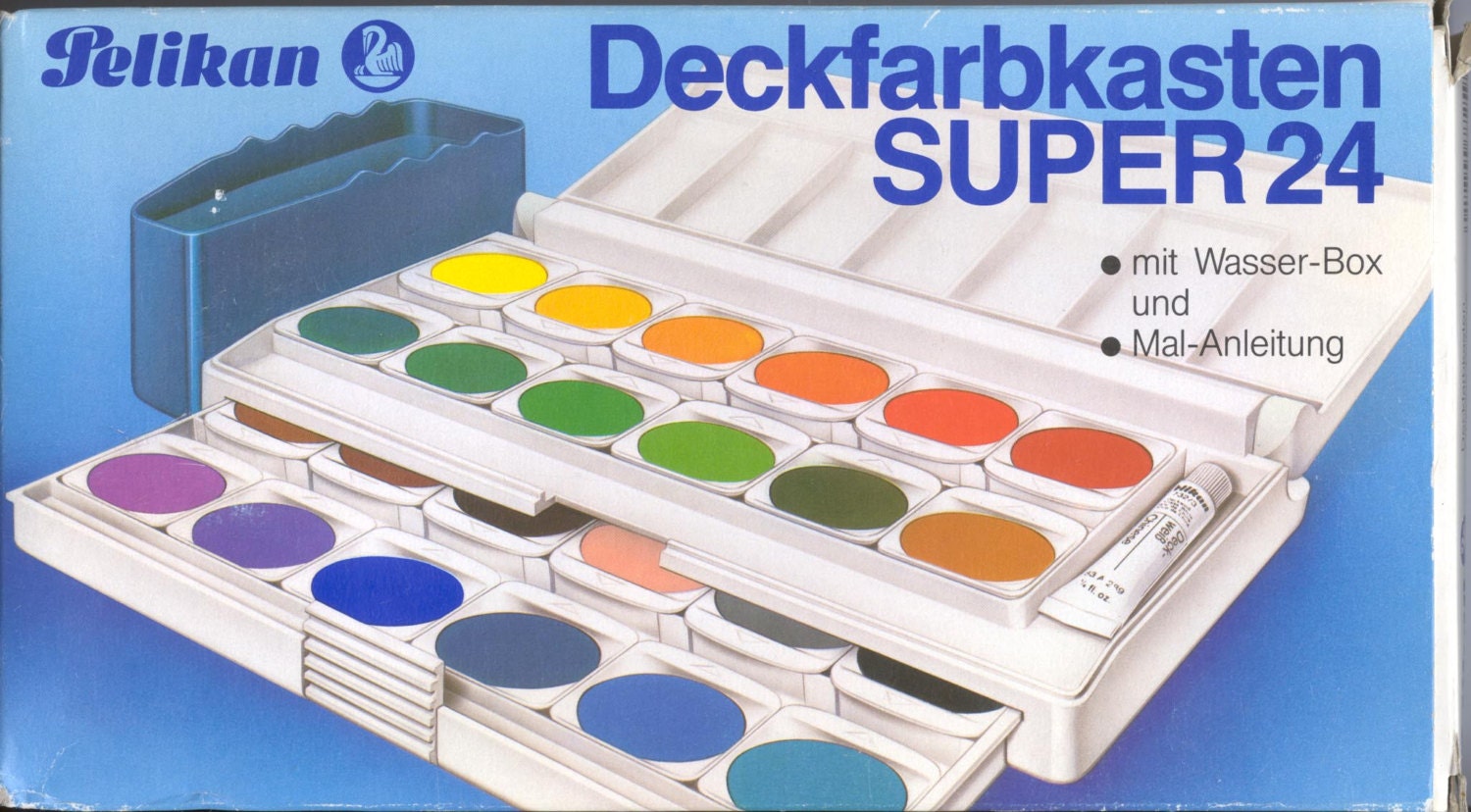 Vintage / Pelikan / Opaque Watercolor Paints / Super 24 / Made in West Germany
