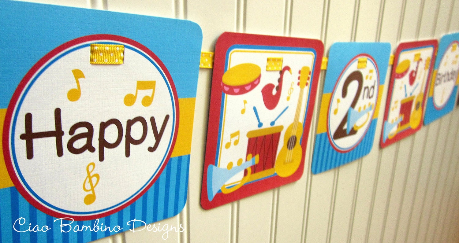 NEW - Let's Make Music Happy Birthday Banner