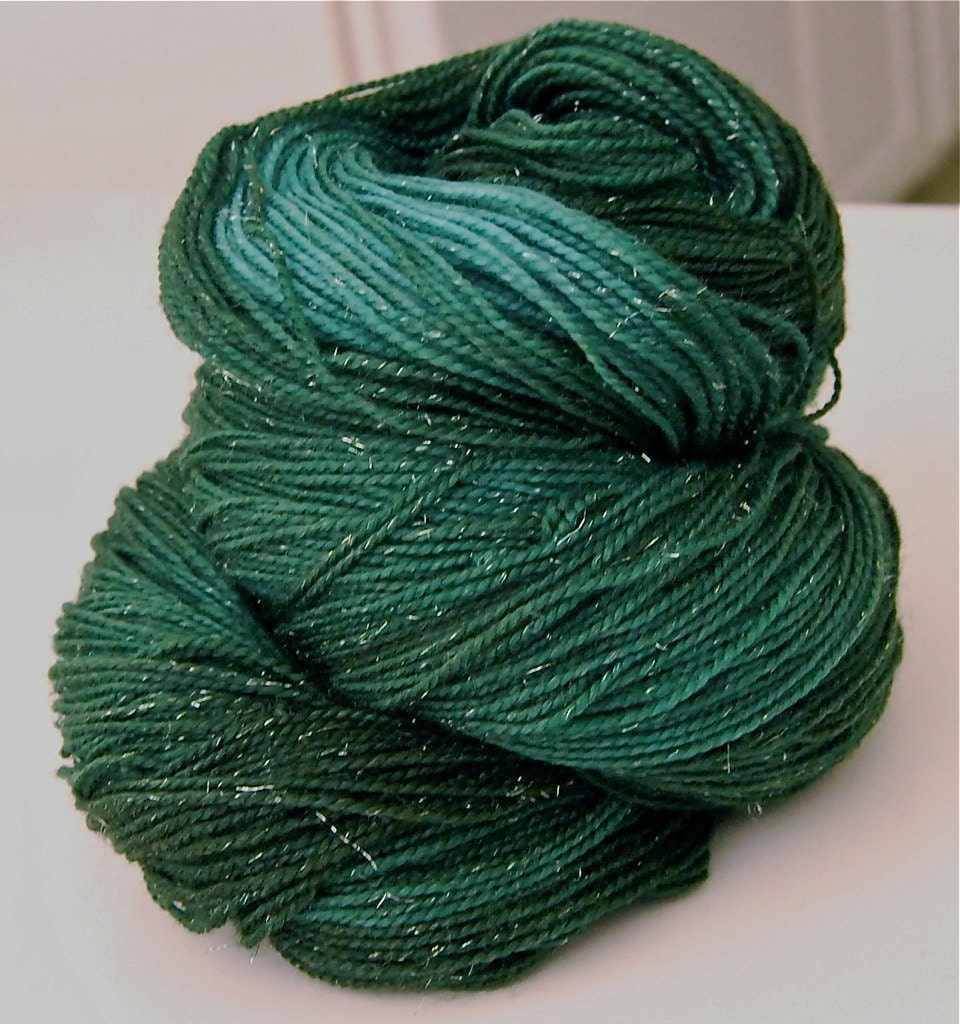 ENVIOUS-Green Sparkle Sock Yarn