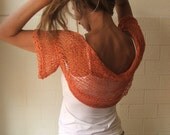 light orange short sleeved shrug