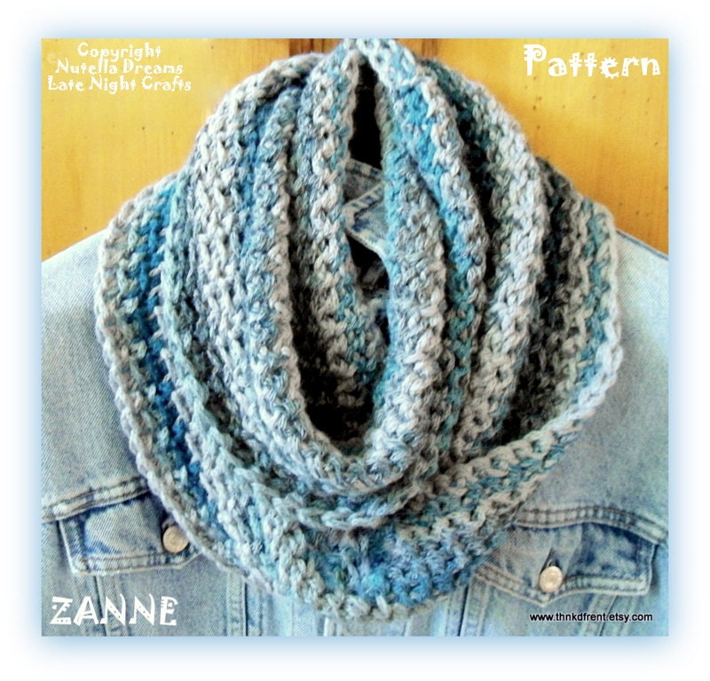 Instant Etsy Download PATTERN-Zanne Moebius Eternity Circle Scarf -Unisex Cozy Chunky Crochet PATTERN-Fun to Create