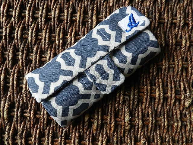 Make Up Brush Case/Wallet/Roll with Monogram A Great Bridesmaid Gift - Choose from 20 fabric choices organic cotton fabrics