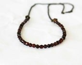 24 inch faceted Garnet and natural brass necklace