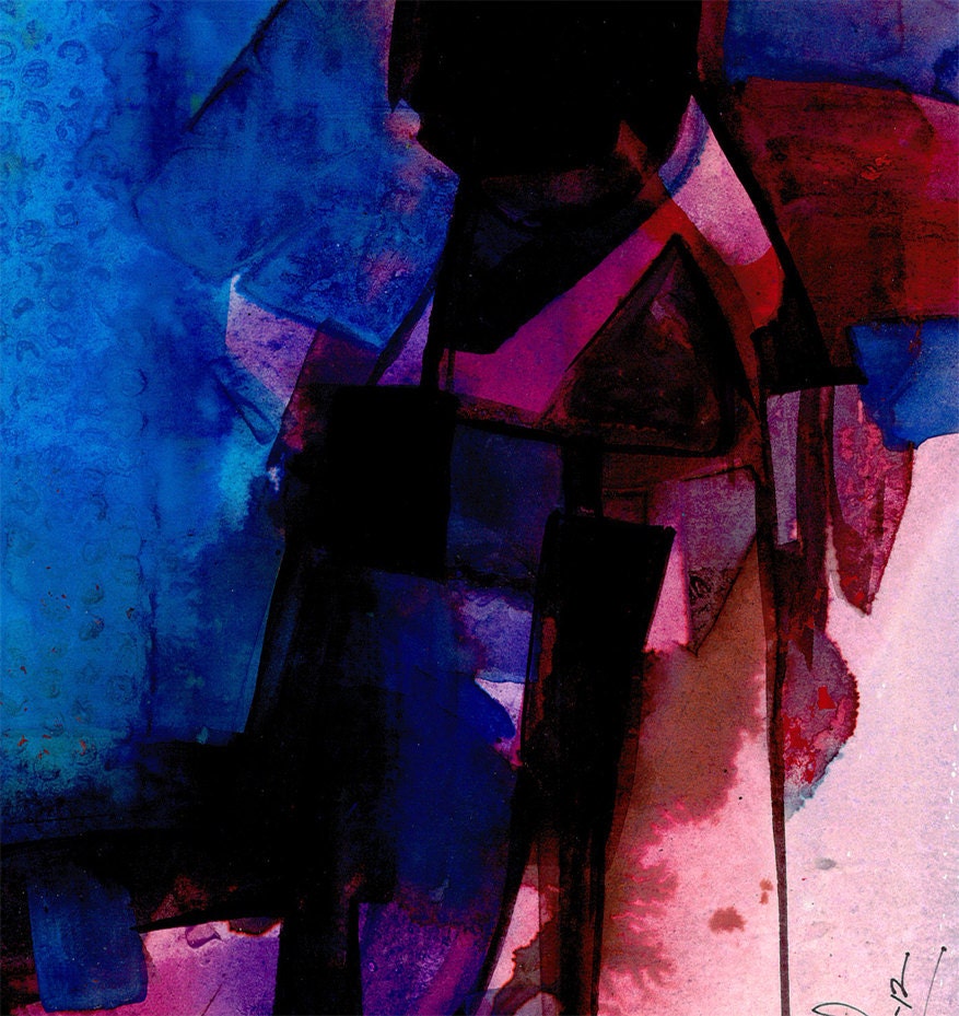 Abstraction Series . 311 ... Original abstract watercolor water media art ooak painting by Kathy Morton Stanion EBSQ