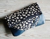 Cheetah Leather Fold-over Clutch