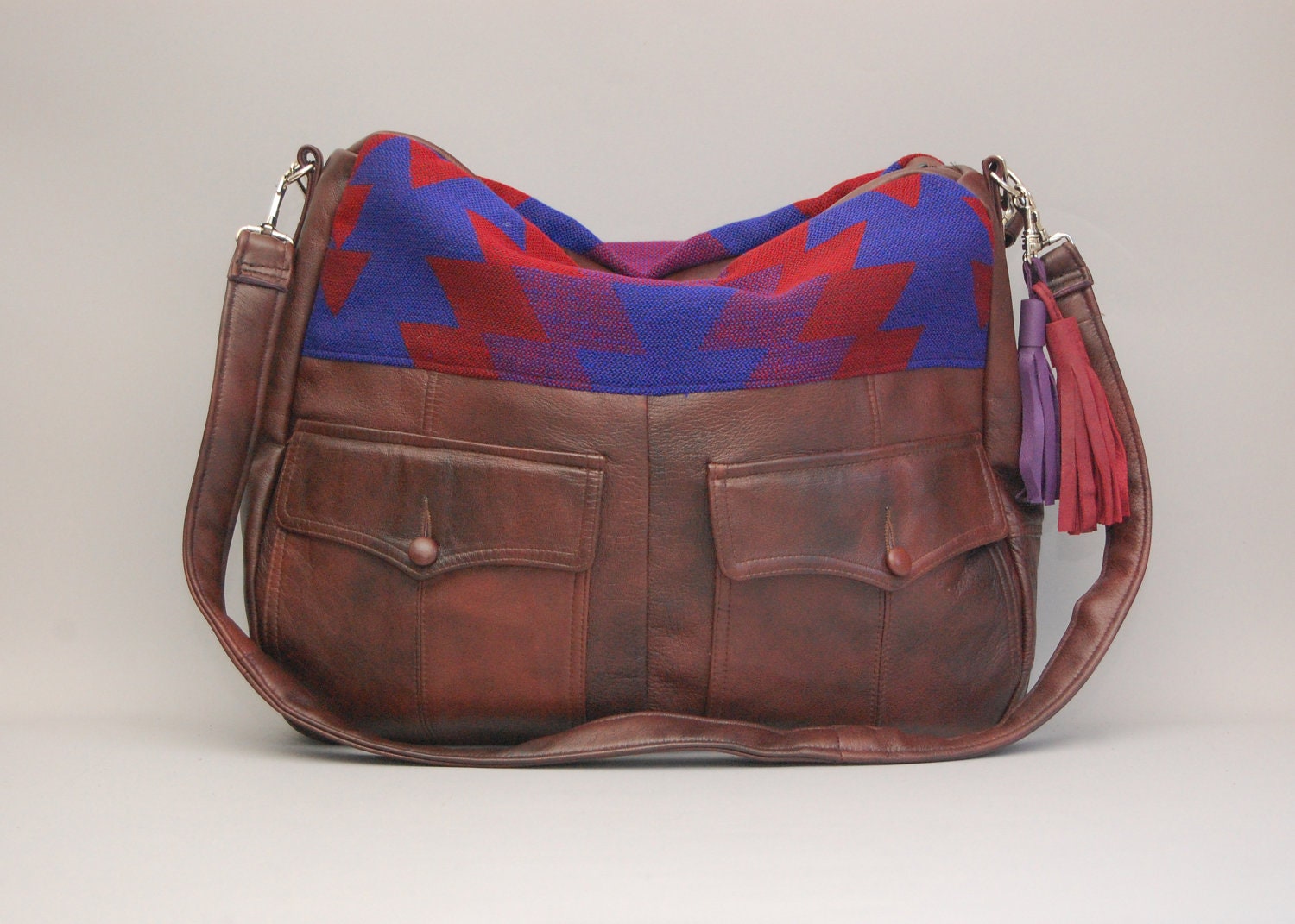 SALE brown leather Tundra navajo bag / southwestern / large slouchy bag / boho style / Tundra Bag