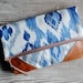 Blue Ikat Leather Fold-over Clutch