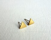 Tiny Brass Triangle Studs