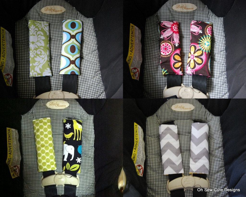 Cute CUSTOM Car Seat Strap Cover Set -- Your CHOICE of Fabric