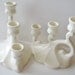 Vintage - Weddings - Three Tiered - White Pottery - Candle Holder Set - Mark 408