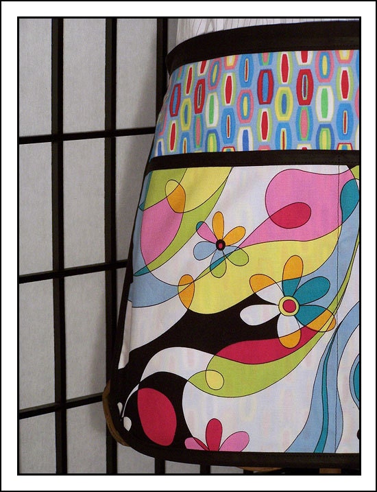 Pop Art Floral Hostess Half Apron