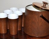 Mid Century Westbend ThermoServ Ice Bucket and Tumbler Glasses