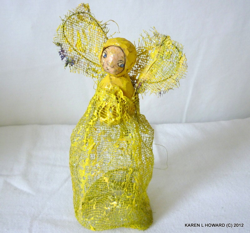 Yellow Orb Angel (posing with blue friend) Free USA Shipping