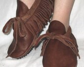 Leather Moccasins Traditional Native American Style Shoes Custom Made in your Size Handmade by Debbie Leather