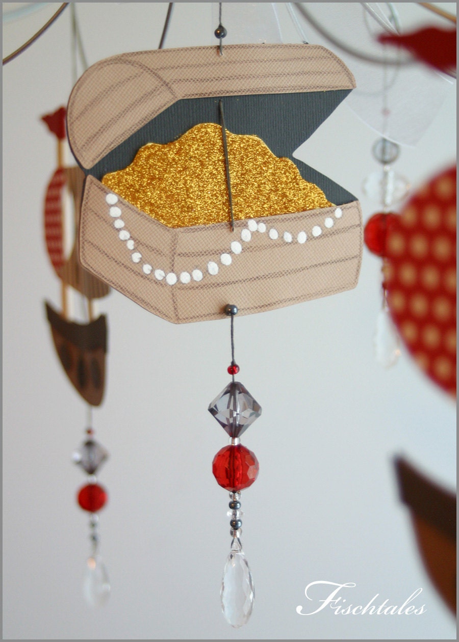 Pirate Ship Chandelier Mobile- baby Mobile- Nursery Mobile- boy