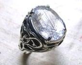 Tangled Vine Ring in Tourmalated Quartz and Sterling Silver