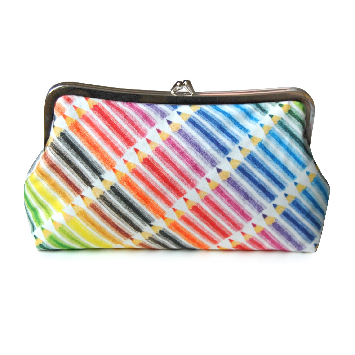 Colored pencils clutch purse