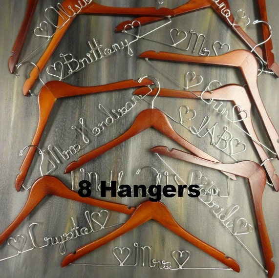 Bridal Party Hangers Wire Hanger by OriginalBridalHanger on Etsy