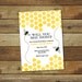 Bumble bee birthday party invitation, bee hive
