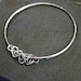 Sterling Silver Bangle, Heart Charm Bracelet, Besos, Stacking Bracelet, Stackable Bangle, Single Bracelet, Mothers Day