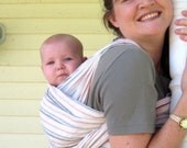 Reserved for Naomi's Registry - Woven Baby Wrap - Medium Weight Cotton Gauze - Natural Stripe