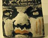 Handmade clay goth face jewelry craft supplies  handmade cabochon  doll jewelry supply  black and white