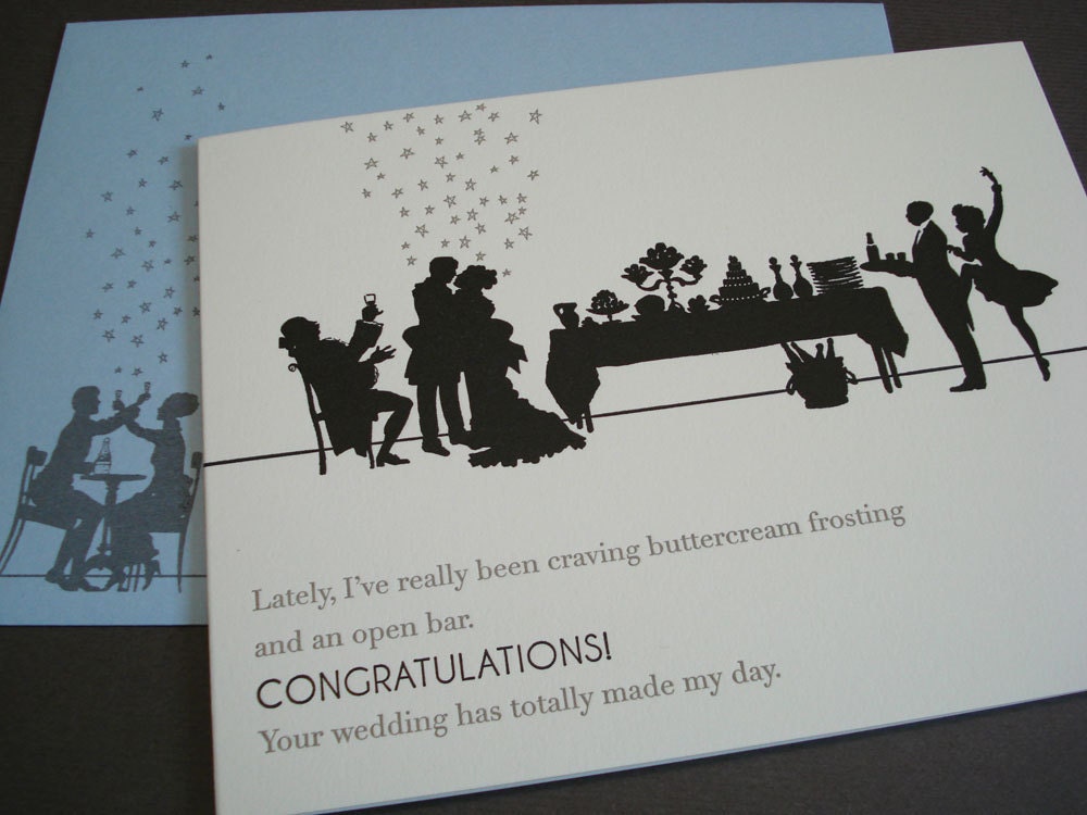 Open Bar - letterpress wedding greeting