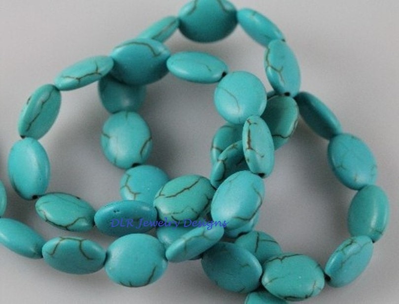 13mm x 18mm Turquoise Oval Gemstones Strand