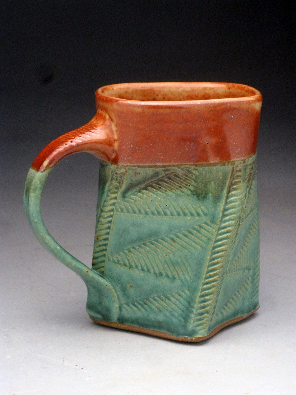 Twisted Stoneware Mug - Aqua & Shino