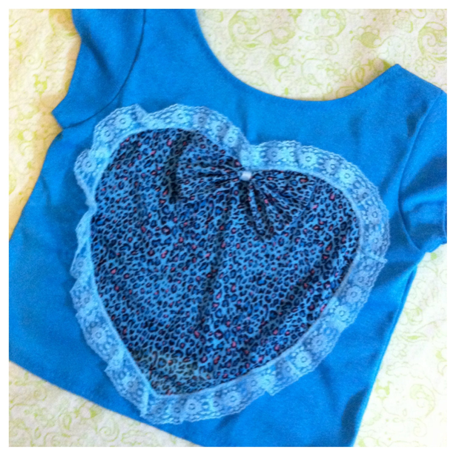 leopard heart crop top