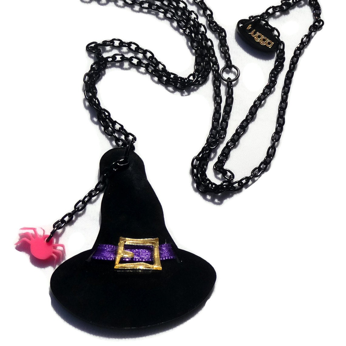 Halloween Jewelry, Witch Hat  Necklace,Lasercut Acrylic