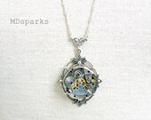 Silver Steampunk Necklace Jewelry