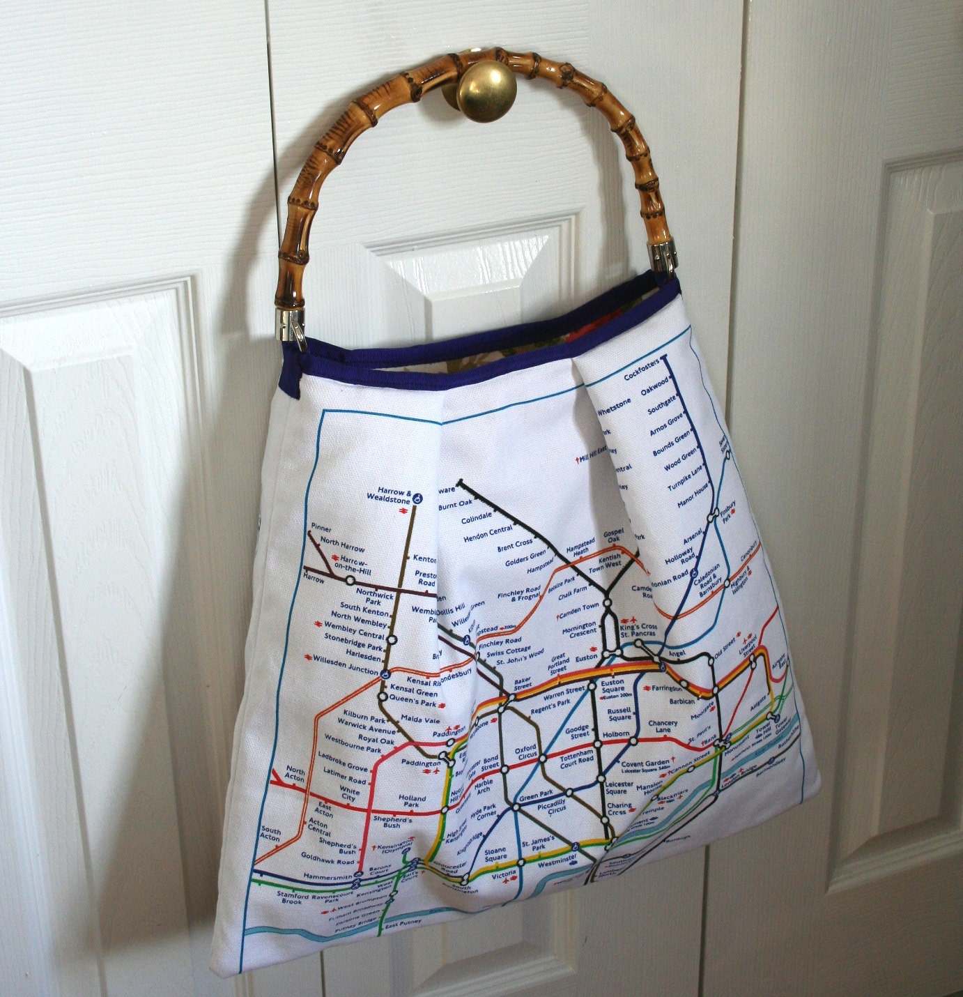 London Subway Underground Tube Map Market Bucket Book Bag