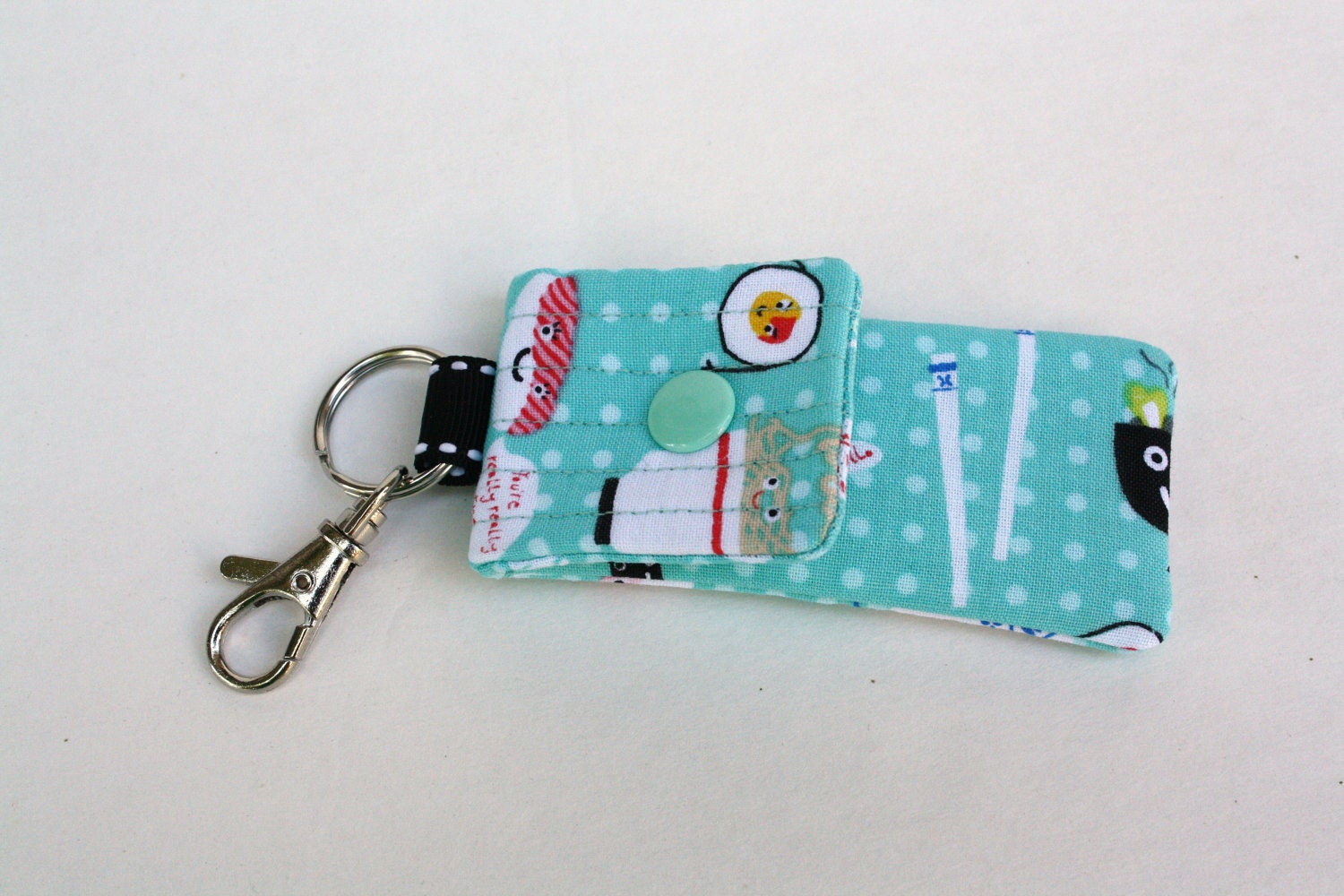 Keyring pouch Square USB case Kawaii Sushi Japanese food
