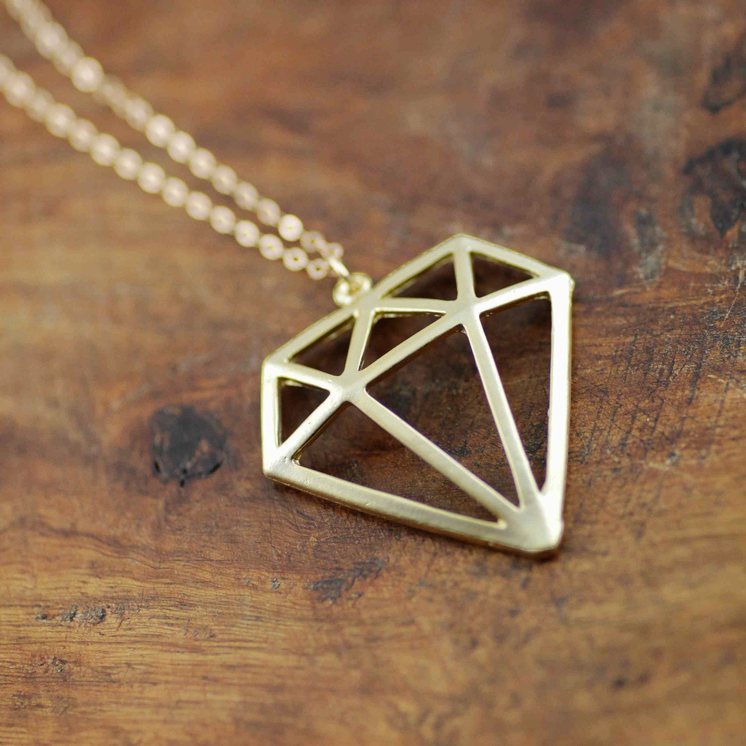 SALE- Was 38.00 Now 19.00 Gold 3D Tattoo Diamond Necklace