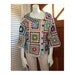 Crochet Asymmetrical Sweater - Custom Sizes 0 to 18 - Cotton Granny Square Colorful Design Sweater by Annie Briggs 'Shonda'