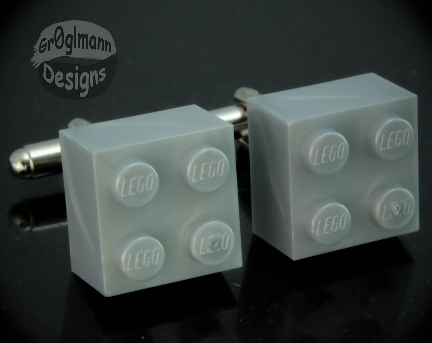 Limited - Silver Swirl Brick Cufflinks :) made with LEGO bricks