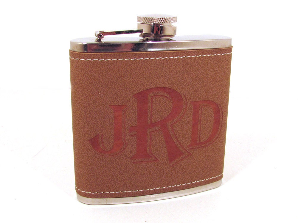 Personalized Leather Flask