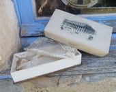 Antique French shabby chic Confiserie Candy box print Bordeaux