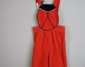 Vintage 80s Red Ladybug Overalls 12 months - babyshapes