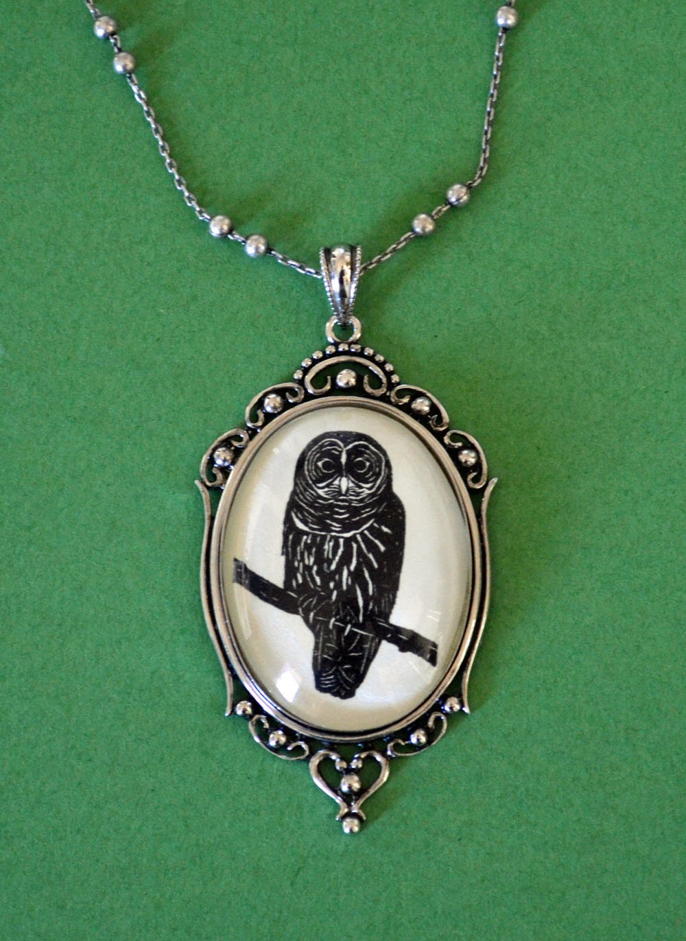 SALE 20% OFF // Coupon code: SALE20 // Owl Necklace, pendant on chain