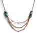 Turquoise Bead Vintage Layered Chain Necklace - Vintage Oxidized Brass Chain