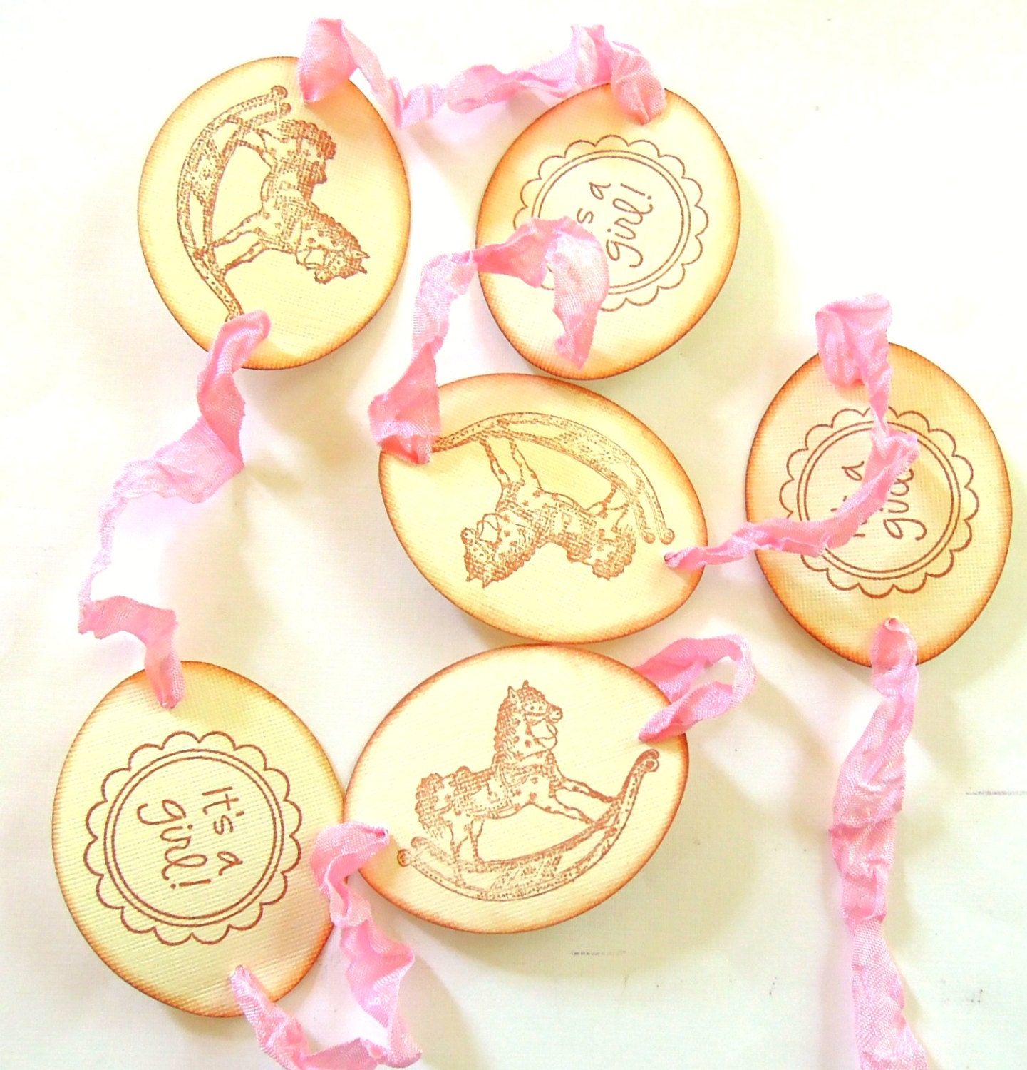 Vintage Inspired Light Pink Baby Garland - 1 yard - ONLY ONE
