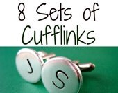 8 Sets of Personalized Cufflinks - Mix and Match Any Style - Aluminum Cuff links