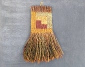 country home  decor -  handmade whisk broom earthy tones -  wool  weave in natural colors