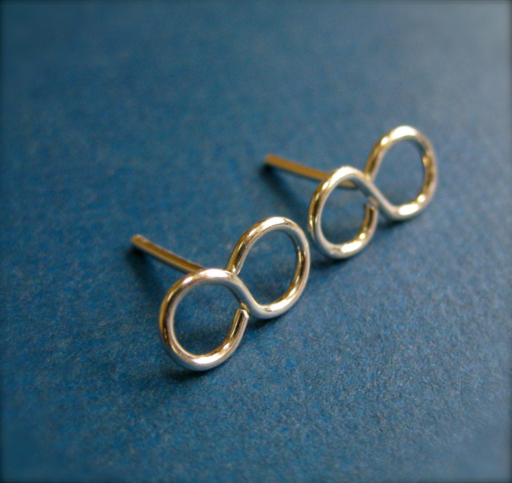 Earrings Silver Posts, Infinity Stud Earrings