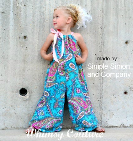 Whimsy Couture Sewing Pattern Tutorial Pdf -- Pillowcase Romper preemie -- through 10 girls w. ruffles Instant