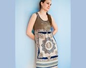 Original Couture Mandala Embellished Silk Dress