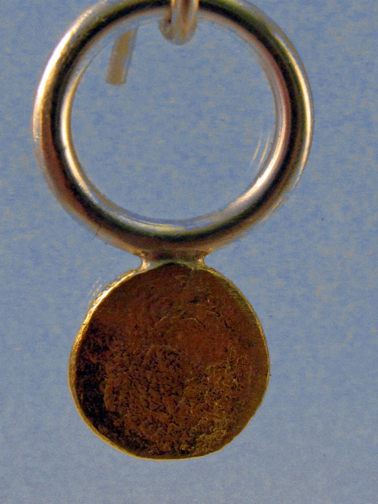 18k Gold Disc Earrings, Sterling Silver. Sun Disc Dangles.